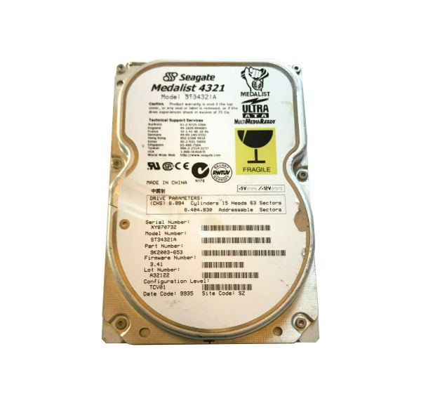 9K2003-653 Seagate Medalist 4321 4.3GB 5400RPM ATA-33 128KB Cache 3.5-inch Hard Drive