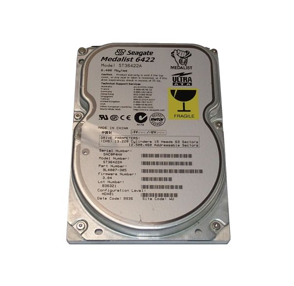 9L4007-305 Seagate Medalist 6422 6.4GB 5400RPM ATA-33 256KB Cache 3.5-inch Hard Drive