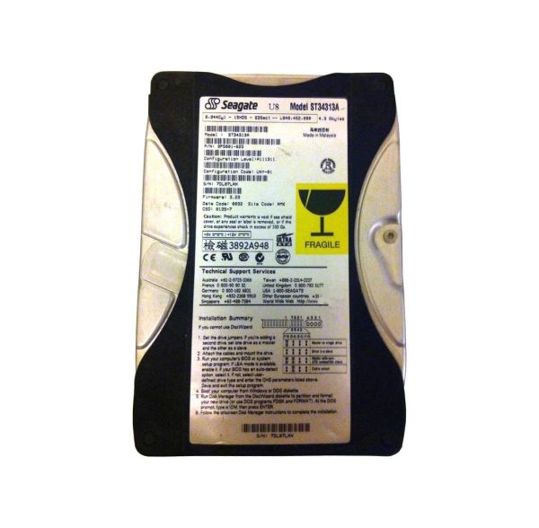 9P5001-825 Seagate U8 4.3GB 5400RPM ATA-66 512KB Cache 3.5-inch Hard Drive
