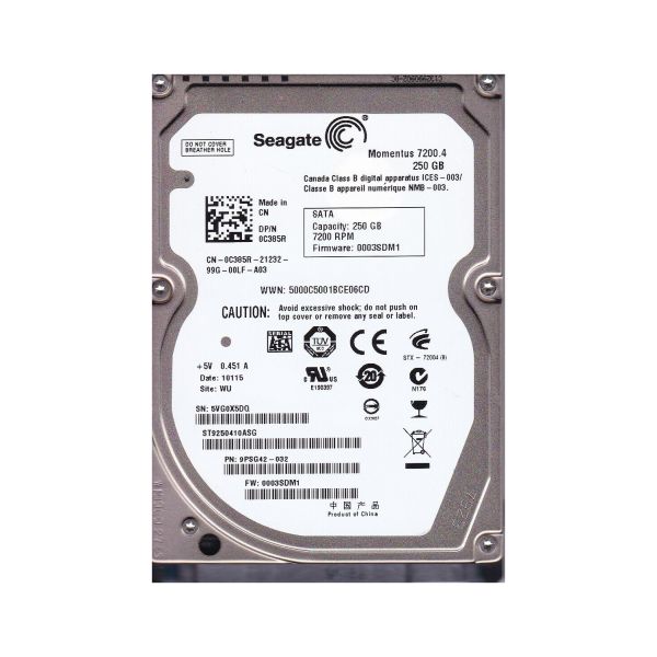 9PSG42-032 Seagate 250GB 7200RPM SATA 3Gb/s 2.5-inch Hard Drive