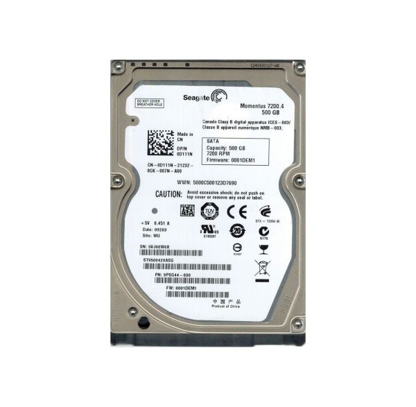 9PSG44-030 Seagate 500GB 7200RPM SATA 3Gb/s 2.5-inch Hard Drive