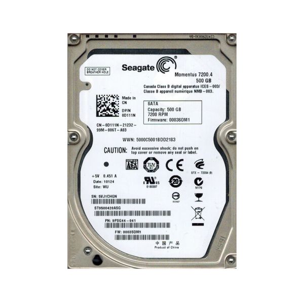 9PSG44-041 Seagate 500GB 7200RPM SATA 3Gb/s 2.5-inch Hard Drive