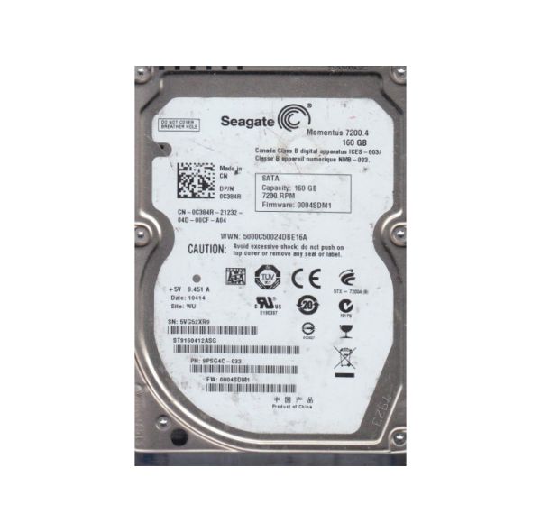 9PSG4C-033 Seagate Momentus 7200.4 160GB 7200RPM SATA 3Gb/s 16MB Cache 2.5-inch Hard Drive