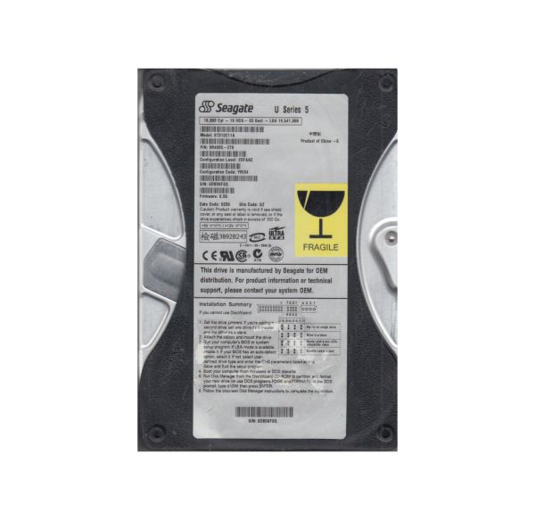 9R4005-279 Seagate U5 10GB 5400RPM ATA-100 512KB Cache 3.5-inch Hard Drive