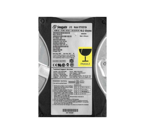 9R5002-303 Seagate U10 10.2GB 5400RPM ATA-66 512KB Cache 3.5-inch Hard Drive