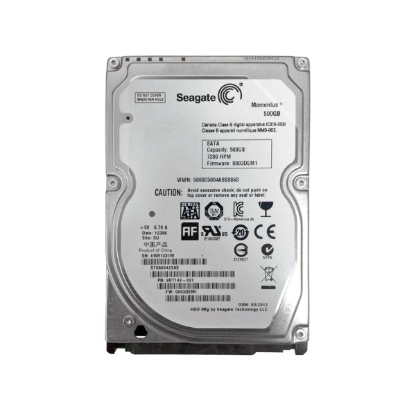 9RT143-031 Seagate Momentus 7200.4 500GB 7200RPM SATA 3Gb/s 16MB Cache 2.5-inch Hard Drive