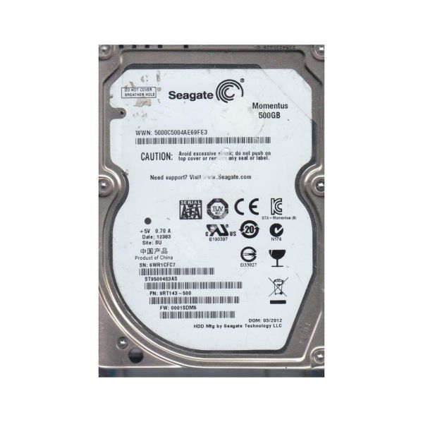 9RT143-500 Seagate Momentus 7200.4 500GB 7200RPM SATA 3Gb/s 16MB Cache 2.5-inch Hard Drive