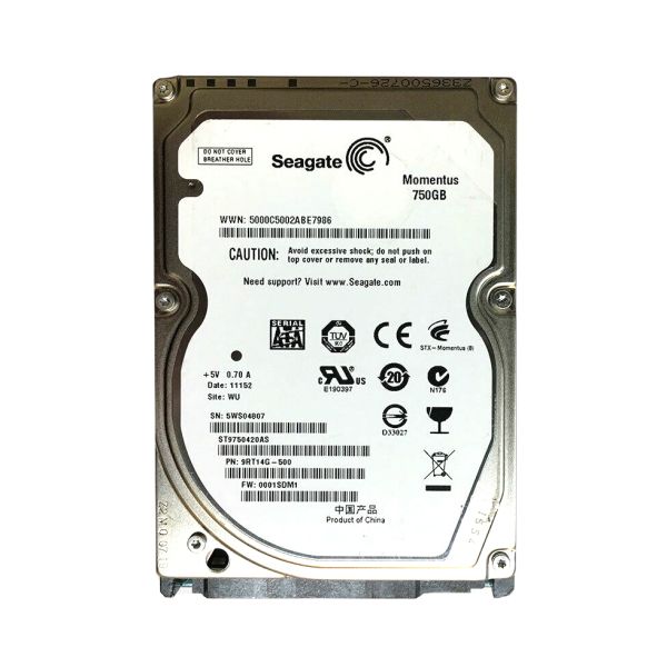 9RT14G-500 Seagate Momentus 750GB 7200RPM SATA 3Gb/s 16MB Cache 2.5-inch Hard Drive