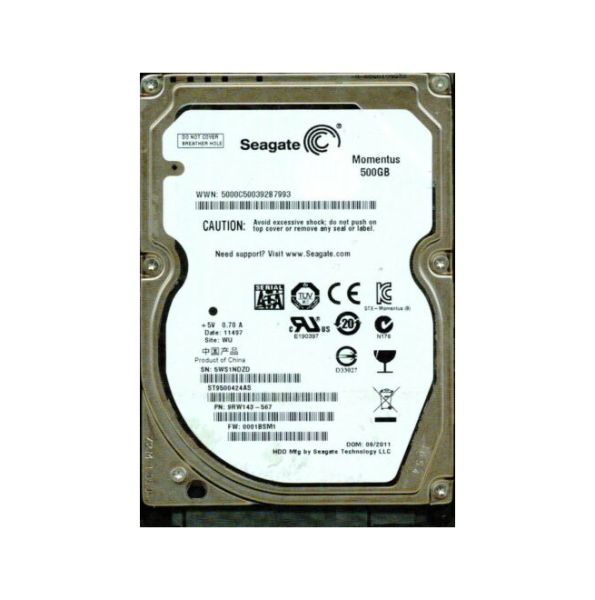 9RW143-567 Seagate 500GB 7200RPM SATA 3Gb/s 2.5-inch Hard Drive