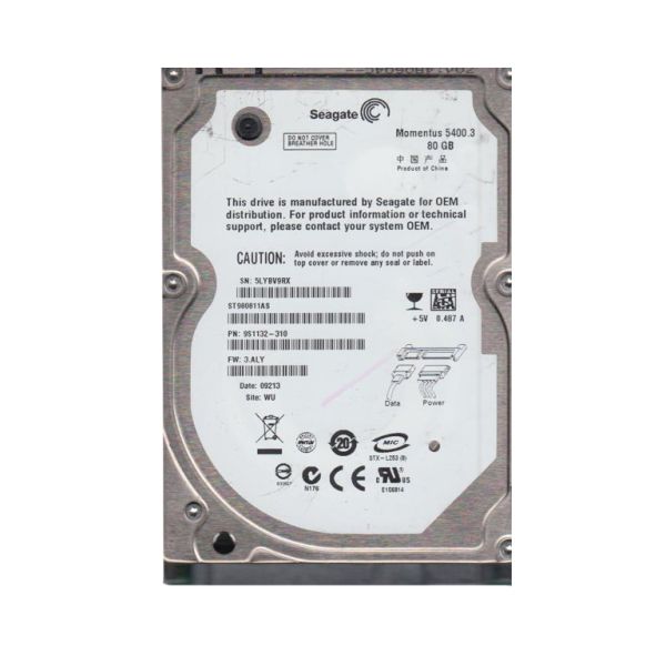 9S1132-310 Seagate 80GB 5400RPM SATA 1.5Gb/s 2.5-inch Hard Drive