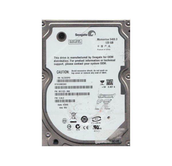 9S1133-066 Seagate 120GB 5400RPM SATA 1.5Gb/s 2.5-inch Hard Drive
