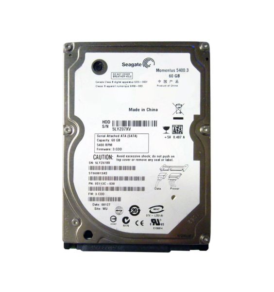 9S113C-030 Seagate 60GB 5400RPM SATA 2.5-inch Hard Drive