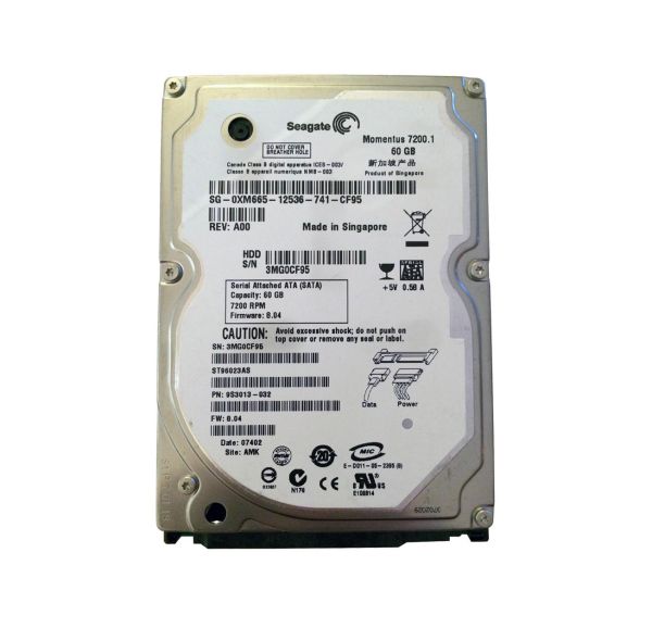 9S3013-032 Seagate 60GB 7200RPM SATA 1.5Gb/s 2.5-inch Hard Drive