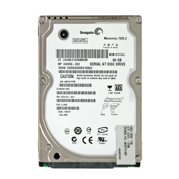 9S5132-621 Seagate Momentus 7200.2 80GB 7200RPM SATA 3Gb/s 8MB Cache 2.5-inch Hard Drive