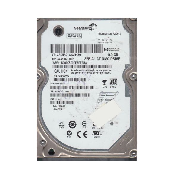 9S513G-021 Seagate Momentus 7200.2 160GB 7200RPM SATA 3Gb/s 8MB Cache 2.5-inch Hard Drive