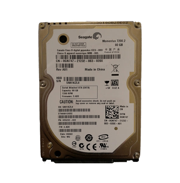 9S5232-032 Seagate 80GB 7200RPM SATA 3Gb/s 2.5-inch Hard Drive