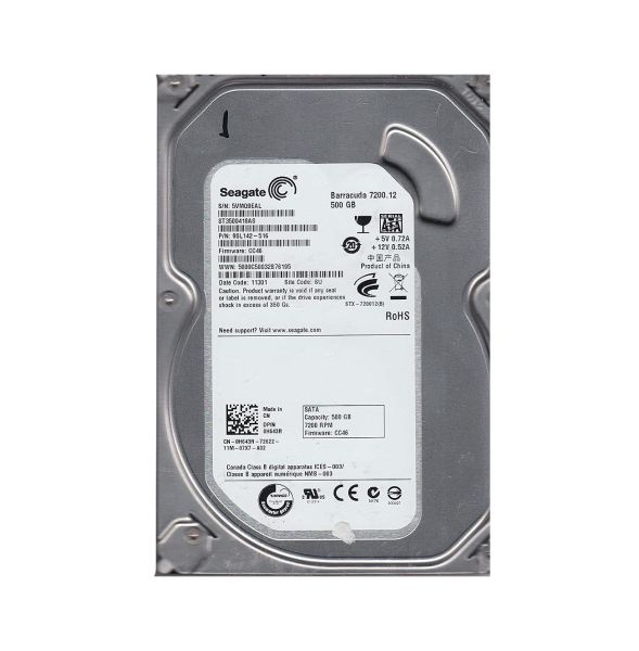 9SL142-516 Seagate BarraCuda 7200.12 500GB 7200RPM SATA 3Gb/s 16MB Cache 3.5-inch Hard Drive