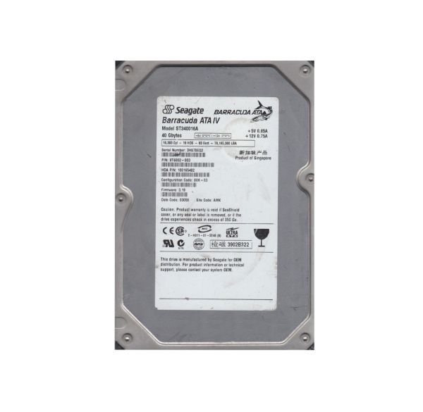 9T6002-003 Seagate BarraCuda 40GB 7200RPM ATA-100 2MB Cache 3.5-inch Hard Drive