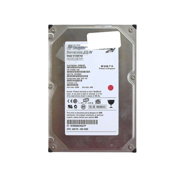9T6002-030 Seagate BarraCuda 40GB 7200RPM ATA-100 2MB Cache 3.5-inch Hard Drive
