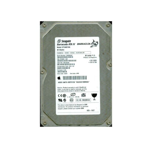9T6002-040 Seagate BarraCuda 40GB 7200RPM ATA-100 2MB Cache 3.5-inch Hard Drive