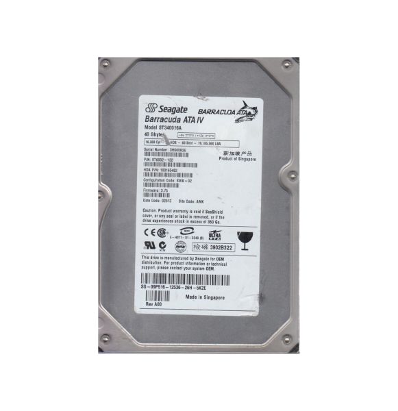 9T6002-132 Seagate BarraCuda 40GB 7200RPM ATA-100 2MB Cache 3.5-inch Hard Drive