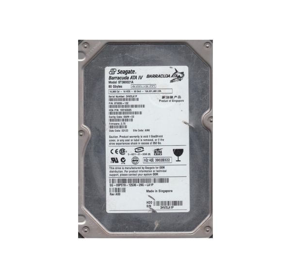 9T6006-132 Seagate BarraCuda 80GB 7200RPM ATA-100 2MB Cache 3.5-inch Hard Drive