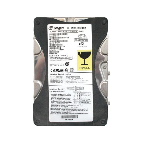 9T7001-331 Seagate U6 20GB 5400RPM ATA-100 2MB Cache 3.5-inch Hard Drive