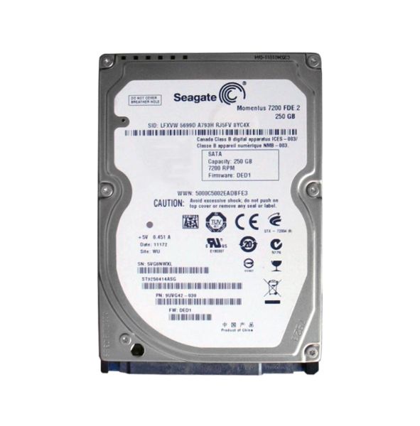 9UVG42-030 Seagate Momentus 7200 FDE.2 250GB 7200RPM SATA 3Gb/s 16MB Cache 2.5-inch Hard Drive