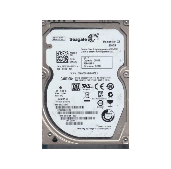 9UZ154-032 Seagate 500GB 7200RPM SATA 2.5-inch Hard Drive