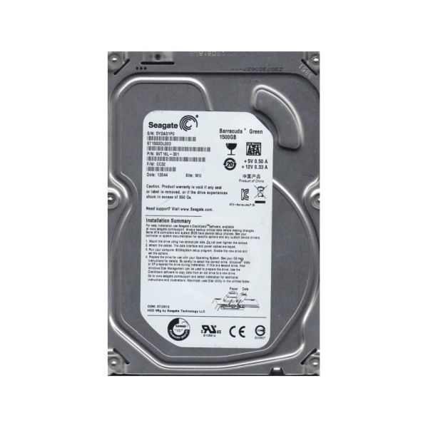 9VT16L-301 Seagate BarraCuda Green 1.5TB 5900RPM SATA 6Gb/s 64MB Cache 3.5-inch Hard Drive