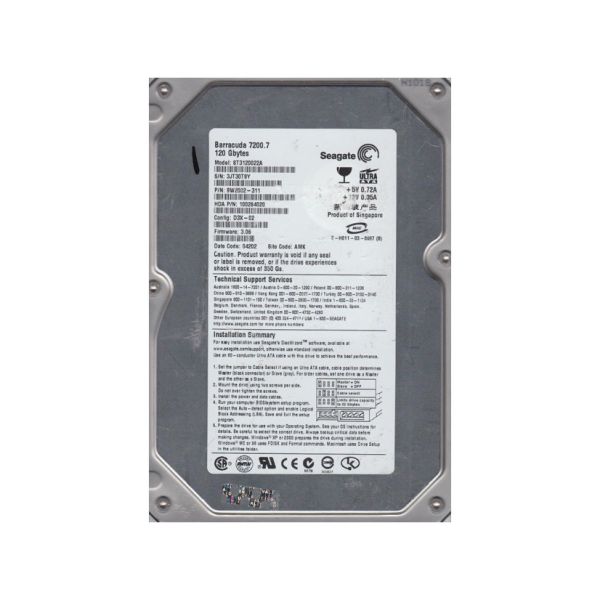 9W2002-311 Seagate BarraCuda 7200.7 120GB 7200RPM ATA-100 2MB Cache 3.5-inch Hard Drive