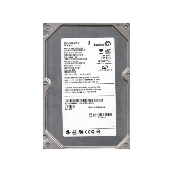 9W4003-032 Seagate BarraCuda 60GB 7200RPM ATA-100 2MB Cache 3.5-inch Hard Drive