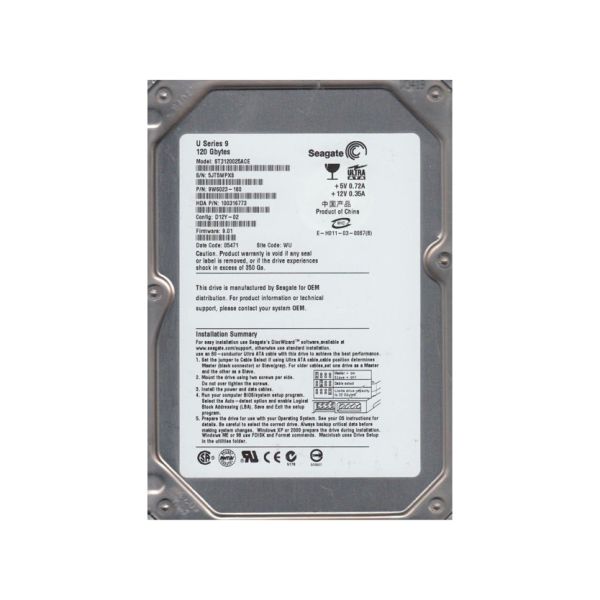 9W6023-160 Seagate 120GB 7200RPM ATA-100 3.5-inch Hard Drive