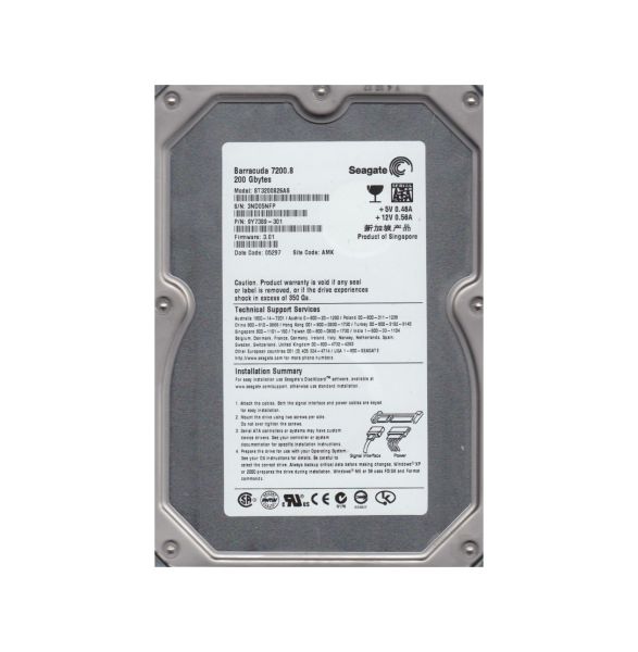 9Y7389-301 Seagate BarraCuda 7200.8 200GB 7200RPM SATA 1.5Gb/s 8MB Cache 3.5-inch Hard Drive