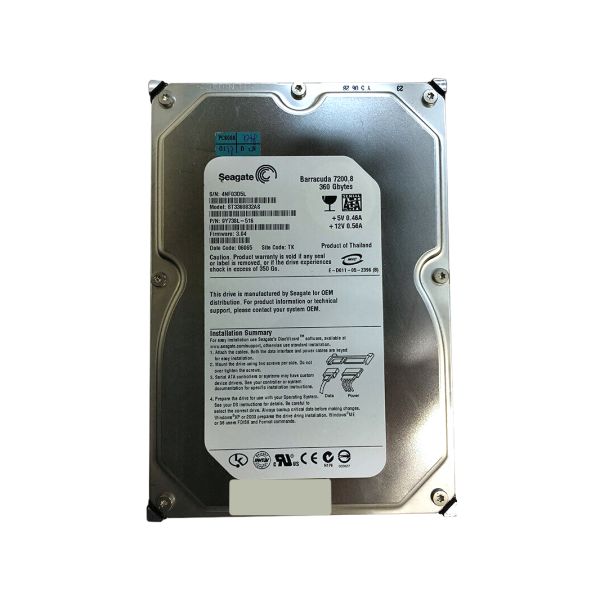 9Y738L-516 Seagate BarraCuda 360GB 7200RPM SATA 3Gb/s 8MB Cache 3.5-inch Hard Drive