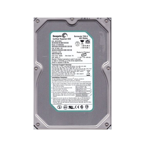 9Y7485-301 Seagate 400GB 7200RPM ATA-100 3.5-inch Hard Drive
