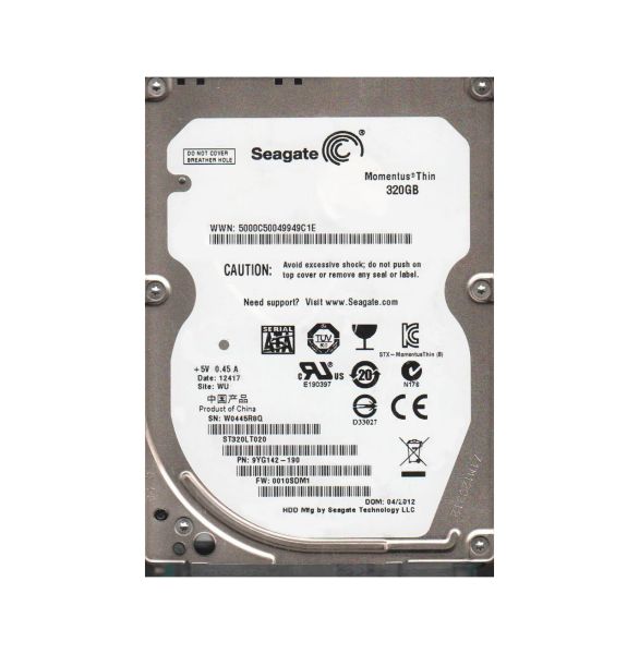 9YG142-190 Seagate 320GB 5400RPM SATA 3Gb/s 2.5-inch Hard Drive