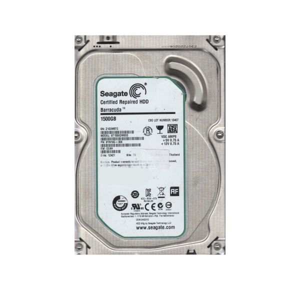 9YN16G-306 Seagate BarraCuda 7200.14 1.5TB 7200RPM SATA 6Gb/s 64MB Cache 3.5-inch Hard Drive