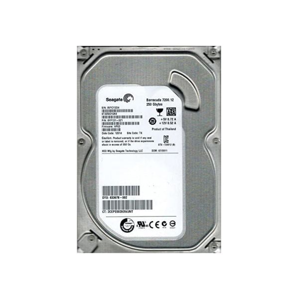 9YP131-021 Seagate BarraCuda 250GB 7200RPM SATA 6Gb/s 8MB Cache 3.5-inch Hard Drive
