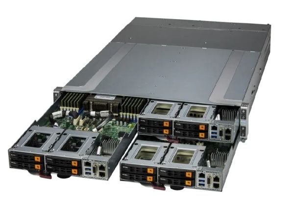 SYS-211GT-HNC8R Supermicro GrandTwin SuperServer - 2U - 4 nodes - Single Intel Xeon Scalable Processors - up to 4TB memory