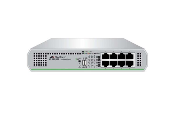 AT-GS910/8E-50 Allied Telesis CentreCOM GS910 Series 8 x Ports 10/100/1000Base-T Rack-mountable Layer 2 Unmanaged Gigabit Ethernet Network Switch