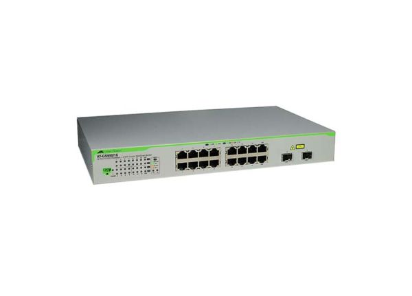 AT-GS950/16-50 Allied Telesis 16-Port Gigabit WebSmart Switch 16 x 10/100/1000Base-T LAN 2 x SFP (mini-GBIC) Managed Ethernet Switch