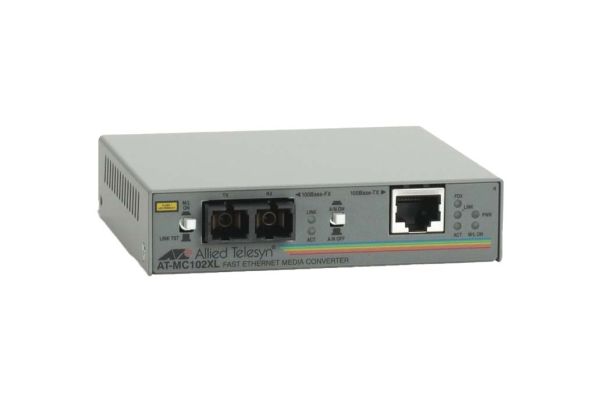 AT-MC102XL-60 Allied Telesis 100TX to 100FX 2KM Distance Support Fast Ethernet to Fiber Media Converter
