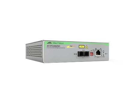 AT-PC200/SC-60 Allied Telesis 10/100T PoE+ to 100FX PoE+ to Fiber Switching Media Converter