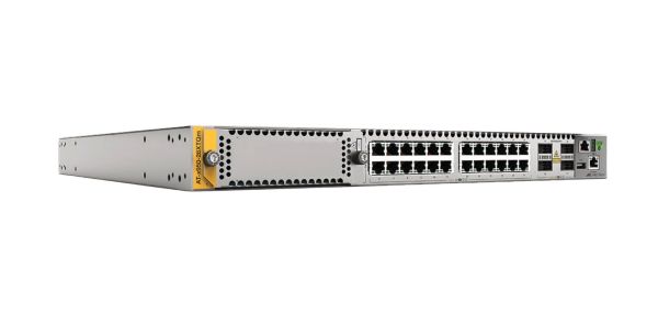 AT-X950-28XTQM-B01 Allied Telesis x950 AT-X950-28XTQM 24 x Ports 10GBase-T + 4 x Ports QSFP28 Layer 3 Managed 1U Rack-Mountable Stackable Gigabit Ethernet Network Switch