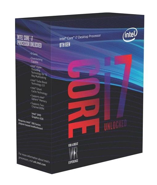 BX80684I78700K Intel Core i7-8700K 6-Core 3.70GHz 8GT/s DMI3 12MB SmartCache Socket FCLGA1151 Processor
