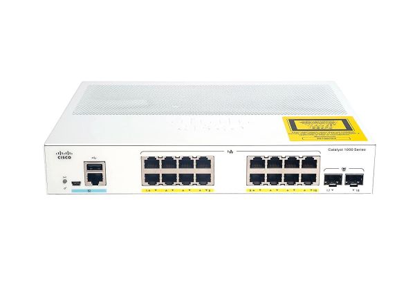C1000-16P-2G-L-RF Cisco Catalyst 1000 Series 16 x Ports PoE+ 10/100/1000BaseT + 2 x SFP Ports Layer 2 Managed Gigabit Ethernet Network Switch