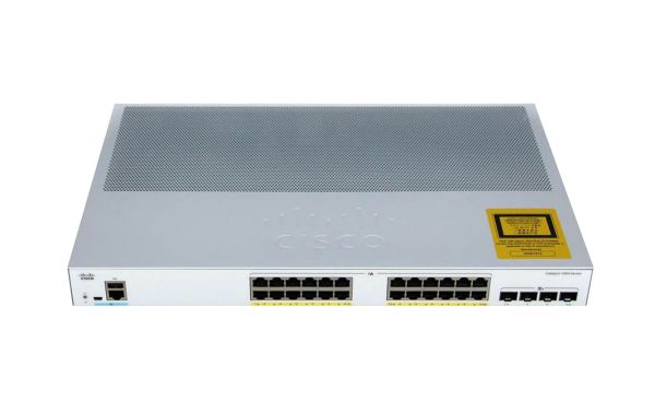 C1000-24P-4X-L-RF Cisco Catalyst 1000 Series 24 x Ports PoE+ 10/100/1000BaseT + 4 x SFP+ Ports Layer 2 Managed Gigabit Ethernet Network Switch