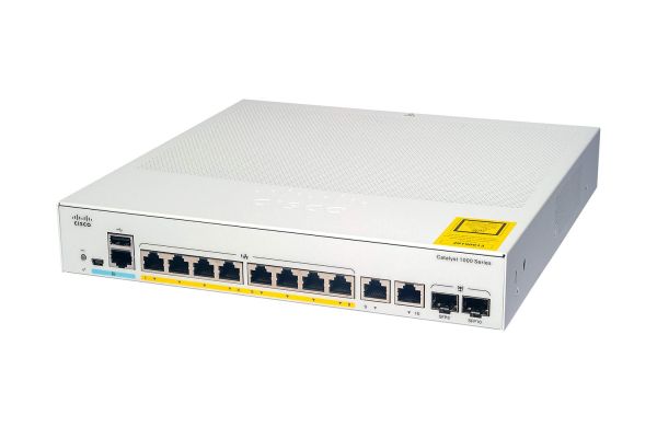 C1000-8P-E-2G-L-RF Cisco Catalyst 1000 Series 8-Port x 10/100/1000Base-T/1000Base-X PoE+ Gigabit Ethernet Switch