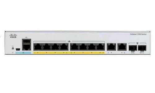 C1000-8P-E-2G-L Cisco Catalyst 1000 Series 8-Port x 10/100/1000Base-T/1000Base-X PoE+ Gigabit Ethernet Switch